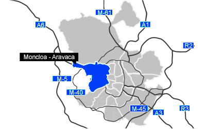 Mapa del distrito de Moncloa-Aravaca