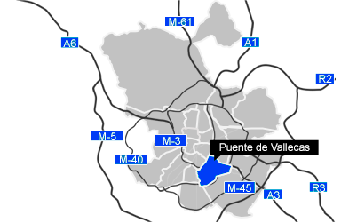 Mapa del distrito de Puente de Vallecas