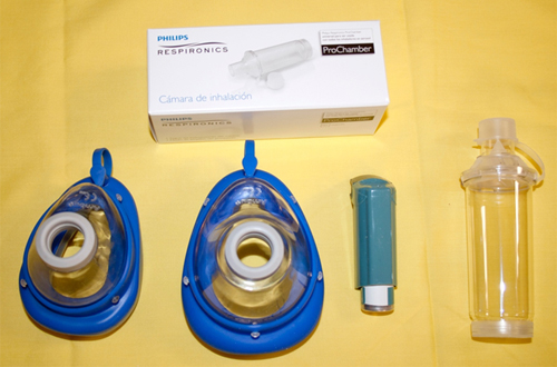 Material. Cámara de inhalación. Mascarilla